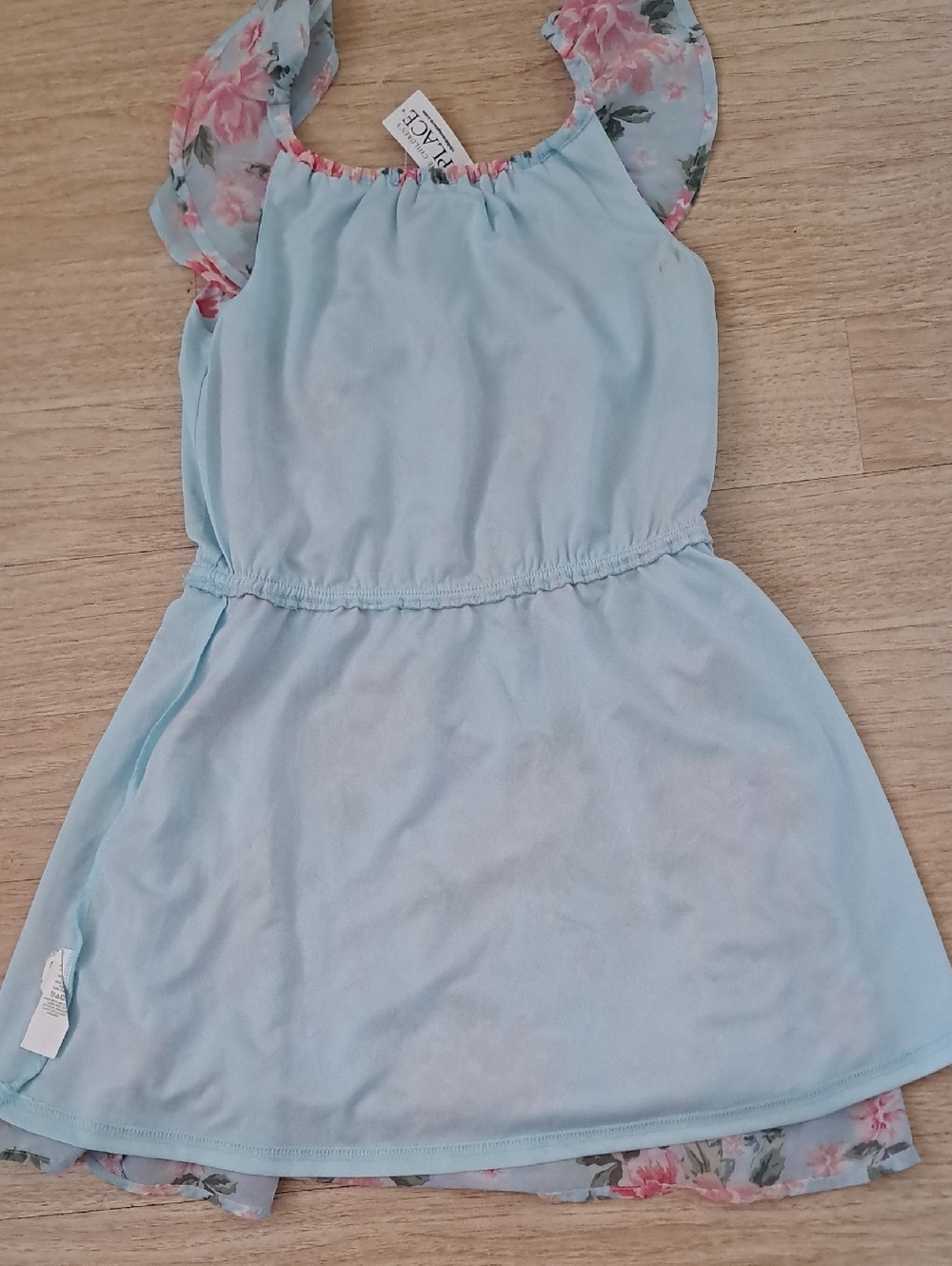 Place Light Blue Floral Ruffle-Sleeve Dress - Picture 5 of 7